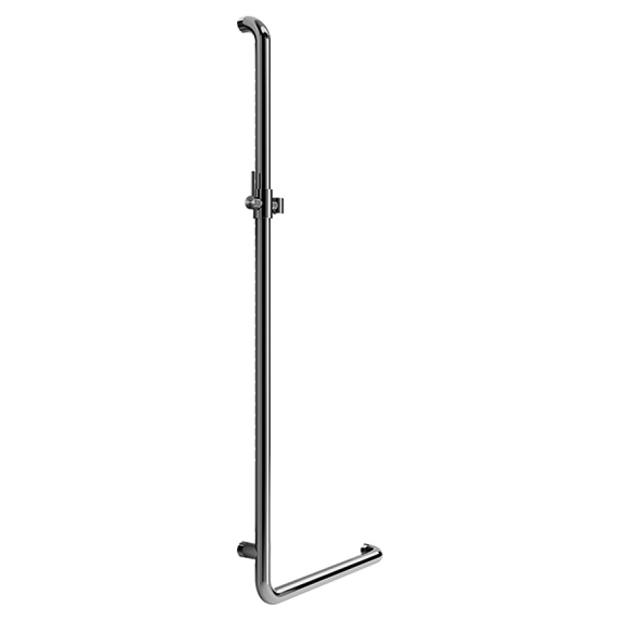 Barre d'appui coudée INEOLINE
PURE avec glissière de douche
PURE, 50 x 120 cm, acier
inoxydable, avec support de
douche, DesignGrip à gauche
matériel de fixation inclus