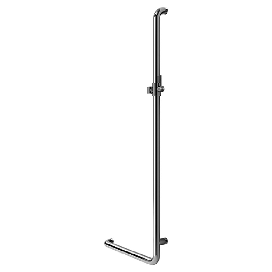 Barre d'appui coudée INEOLINE
PURE avec glissière de douche
50 x 120 cm, acier inoxydable
avec support de douche
DesignGrip à droite
matériel de fixation inclus