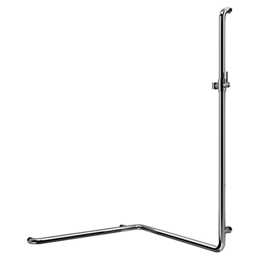 Barre d'appui d'angle
pour douche INEOLINE PURE
76,3 x 76,3 cm, H 120 cm
avec support douche
acier inoxydable
DesignGrip à droite
matériel de fixation inclus
