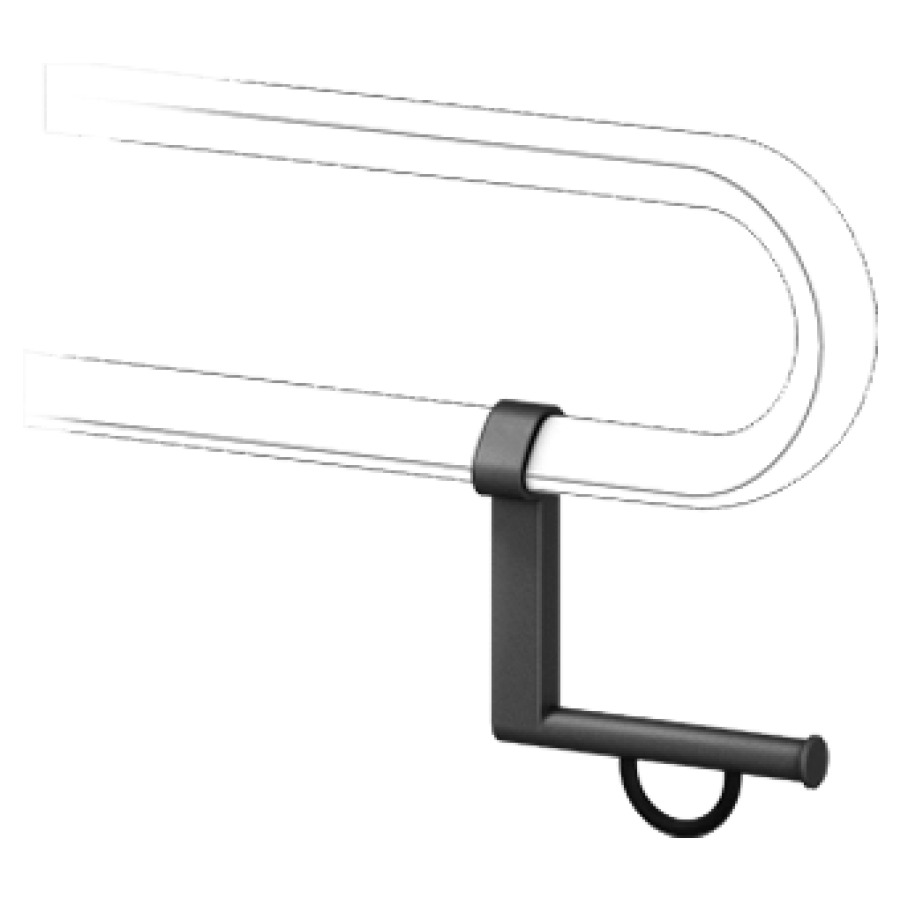 Porte-papier CAVERE
aluminium, avec frein de
déroulement, pour barre
d'appui escamotable
585 593-595, set de fixation
inclus