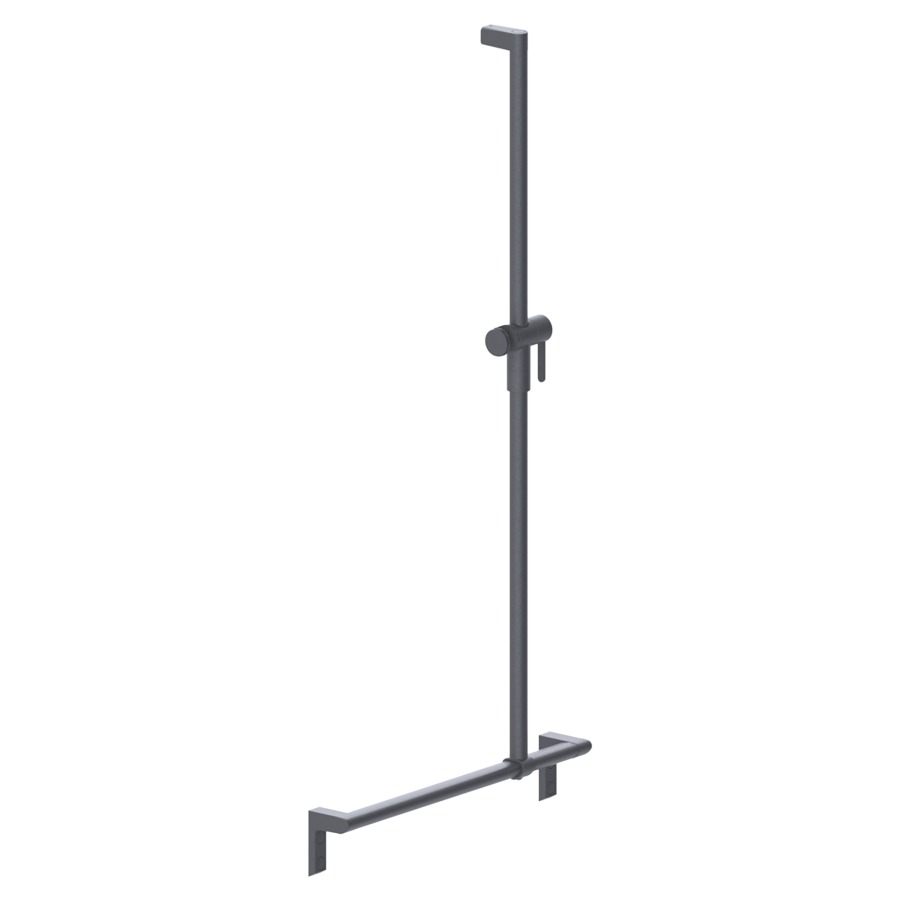 Barre d'appui coudée CAVERE
60 x 120 cm, aluminium
interchangeable gauche/droite
avec glissière de douche et
support de douche