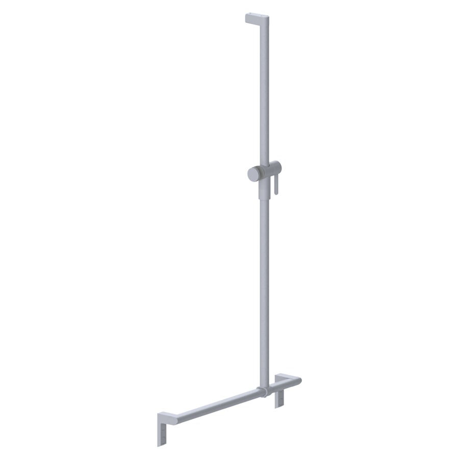 Barre d'appui coudée CAVERE
60 x 120 cm, aluminium
interchangeable gauche/droite
avec glissière de douche et
support de douche