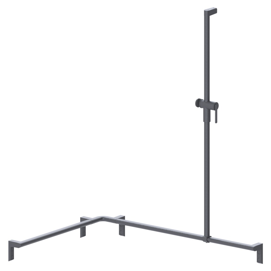 Barre d'appui d'angle
pour douche CAVERE
75 x 105 x 120 cm, aluminium
avec glissière de douche et
support de douche à droite
set de fixation inclus