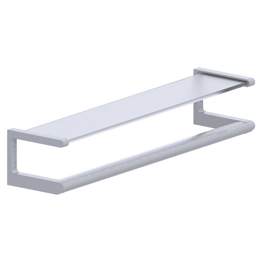 Tablette CAVERE
65 x 15 cm, en verre
clair, avec barre d'appui
et support en aluminium
set de fixation inclus
