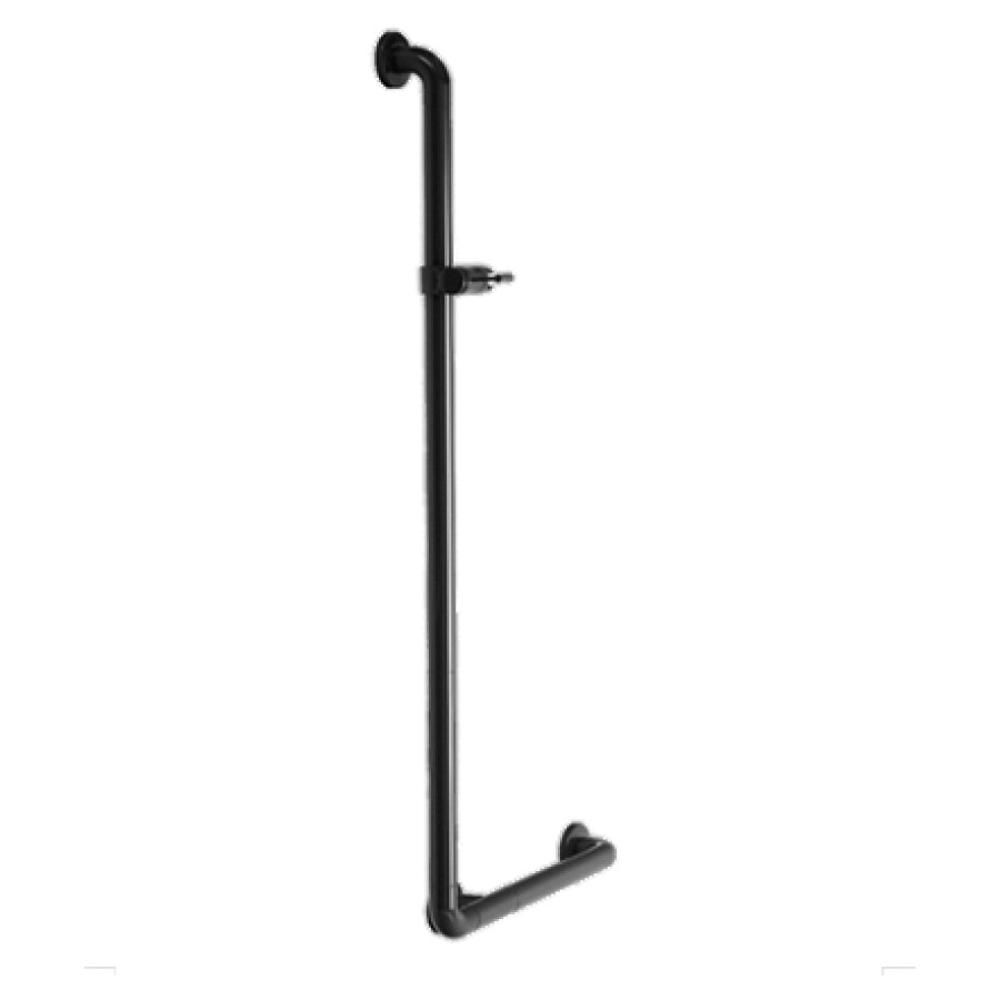 Barre d'appui coudée N 300
46 x 108,6 cm
interchangeable gauche/droite
glissière de douche et support
de douche, surface lisse
set de fixation inclus