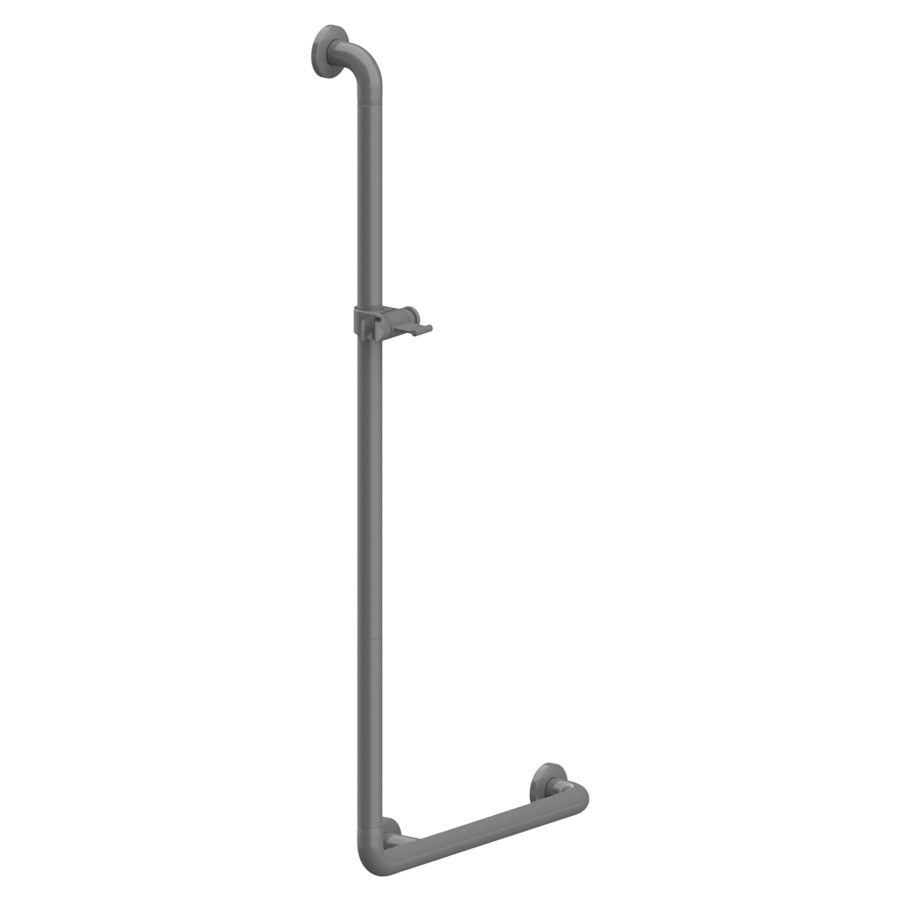Barre d'appui coudée N 300
46 x 108,6 cm
interchangeable gauche/droite
glissière de douche et support
de douche, surface lisse
set de fixation inclus