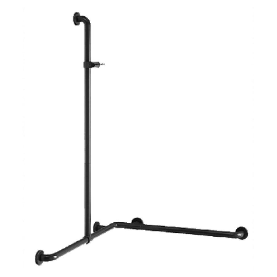 Barre d'appui d'angle
pour douche N 300
76,7 x 76,7 x 115,8 cm
interchangeable gauche/droite
glissière de douche coulis-
sante latérale et support de
douche, surface lisse
set de fixation inclus