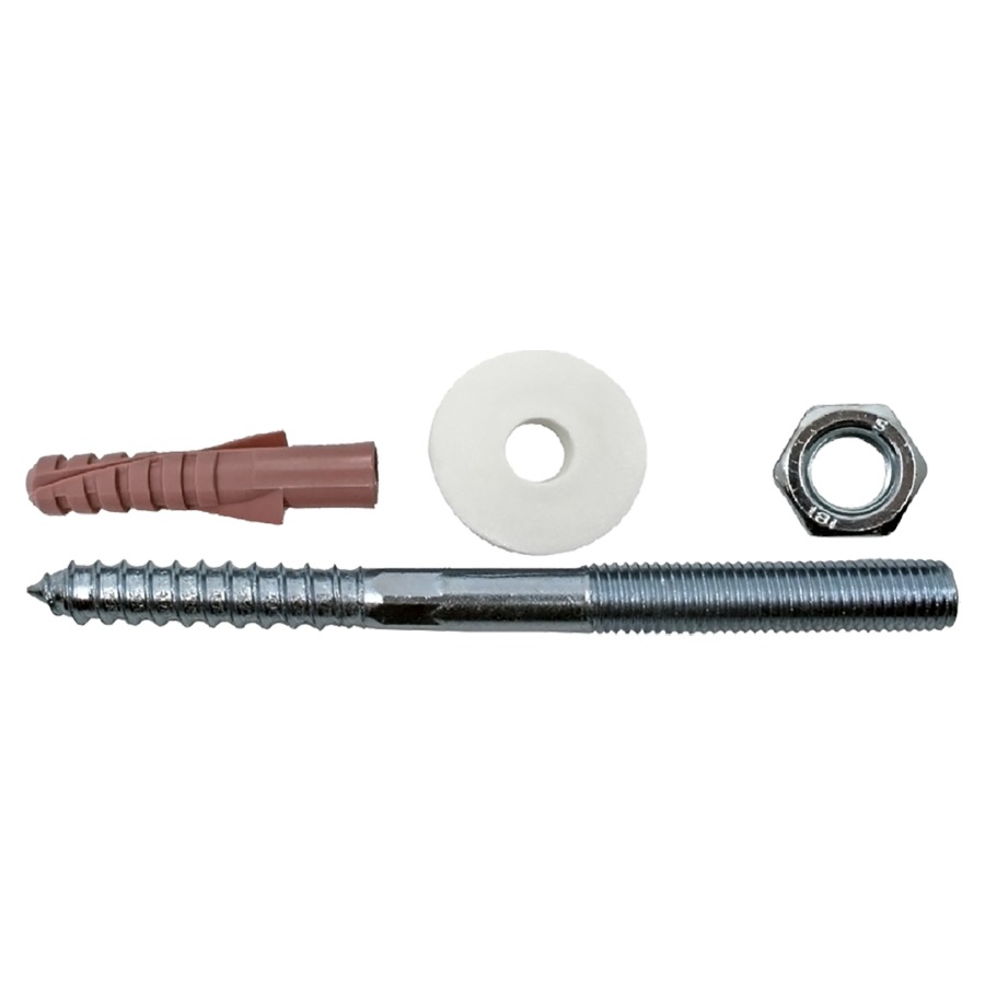 Set fixation NEOPERL
zingué, M12 x 165 mm
1 vis à double filetage M12
1 rondelle en acier
1 rondelle en plastique
1 écrou hexagonal
1 cheville en nylon