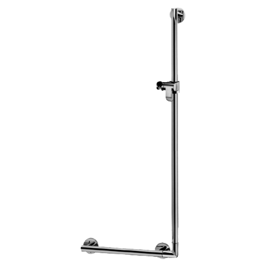 Barre d'appui coudée PLAN CARE
90°
40 x 110 cm, support de douche
interchangeable gauche/droite
avec set de fixation
3 x 589 041
