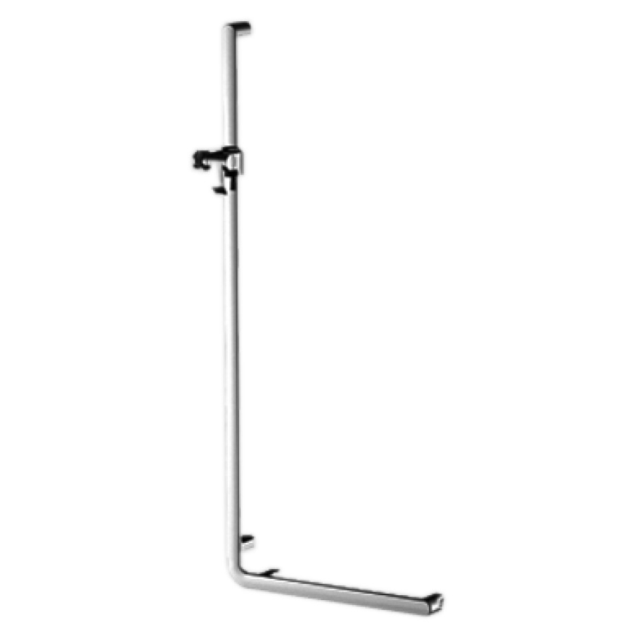 Barre d'appui coudée ELEGANCE
NEW 90°, 50,1 x 120,1 cm
avec glissière de douche et
support de douche, version à
droite, matériel de fixation