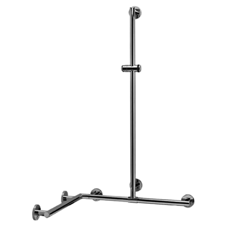 Barre d'appui d'angle
pour douche PLAN CARE
90 x 90 cm, H 110 cm
avec glissière de douche
et support de douche
interchangeable droite/gauche
avec set de fixation
6 x 589 041