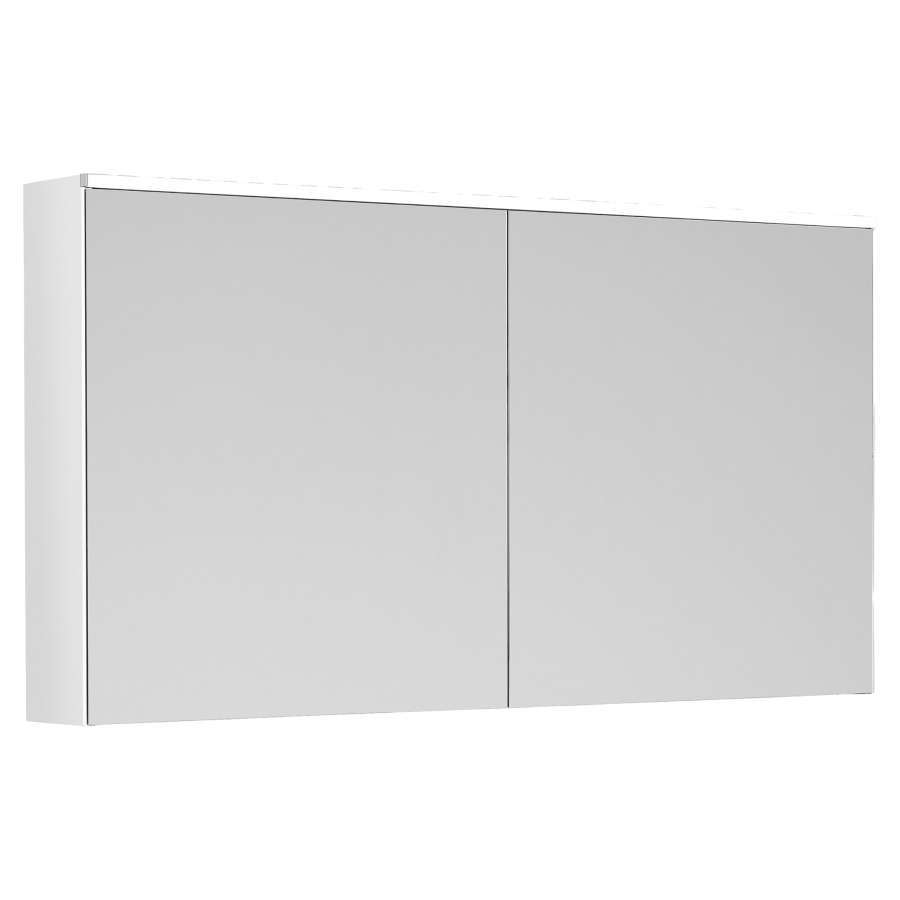 Armoire de toilette SOLA AP
120 x 67.7 x 16.5 cm
Matériau dérivé du bois
2&nbsp;portes à double miroir 
éclairage LED direct 26 Watt
4000 Kelvin, 3538 Lumen
1 prise double en bas au centre
2 ports USB-A 
Classe d’énergie D, IP24