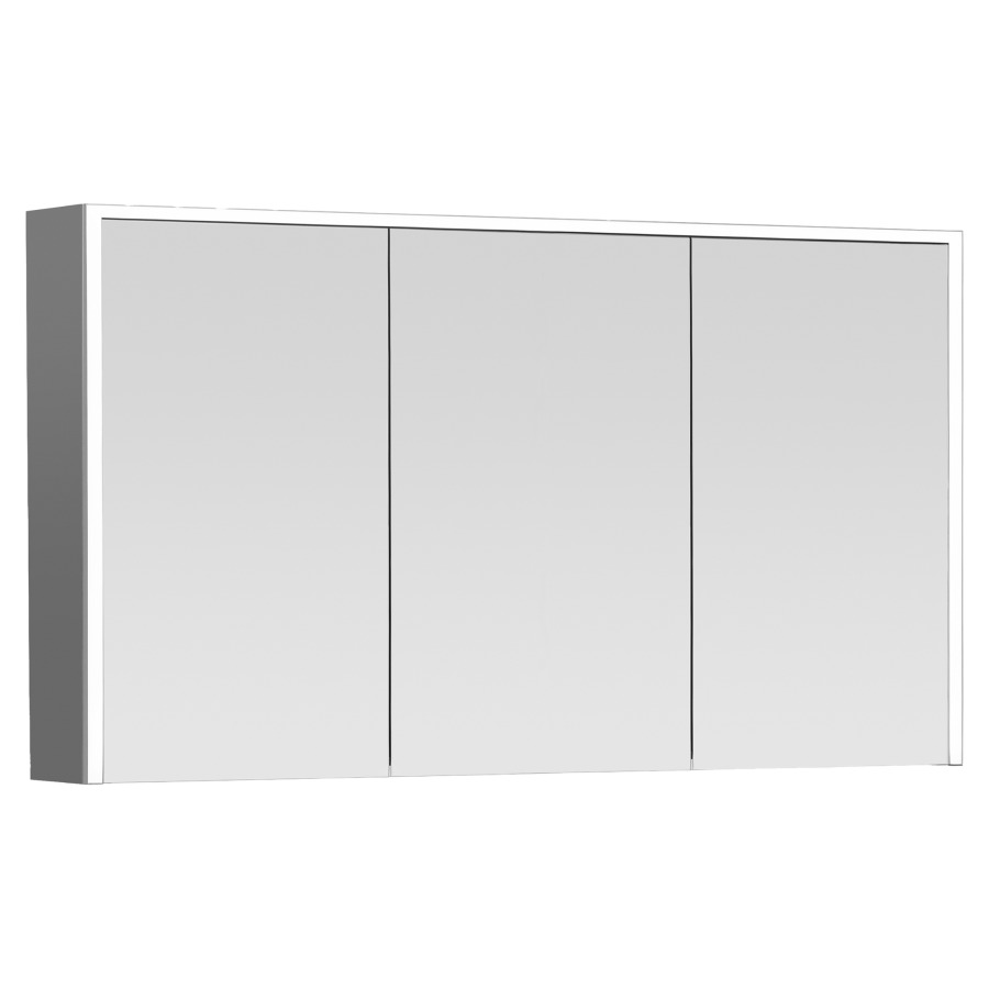 Armoire de toilette TRIX
122 x 70 x 16,6 cm
prise double intérieur en bas
au centre, 2 ports USB
3 portes à double miroir
éclairage LED direct
en haut et latérale 33 W
12 V, 2700-6500 K, Lumen 3250
2 tablettes en verre réglables
en hauteur, IP24