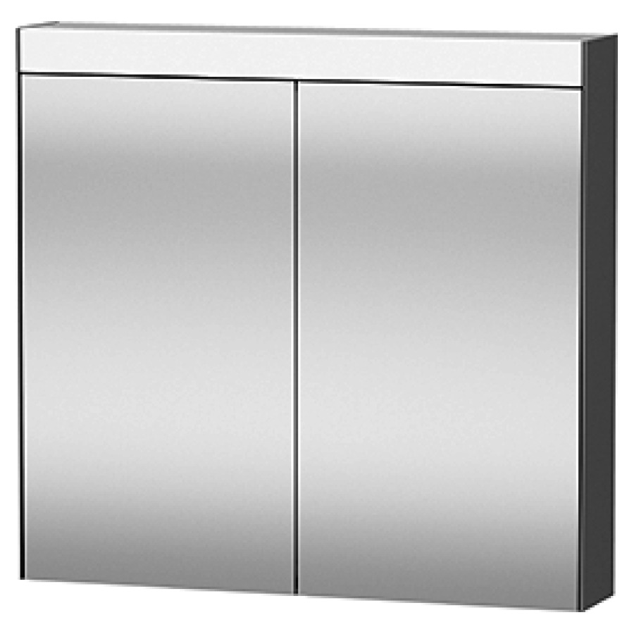 Armoire de toilette BETTER
VERSION, 81,0 x 76,0 x 14,8 cm
encastrable uniquement avec le
set d'encastrement, 1 prise
2 portes à double miroir
2 étagères en verre, module
LED couleur lumière 4000
11 W, IP44