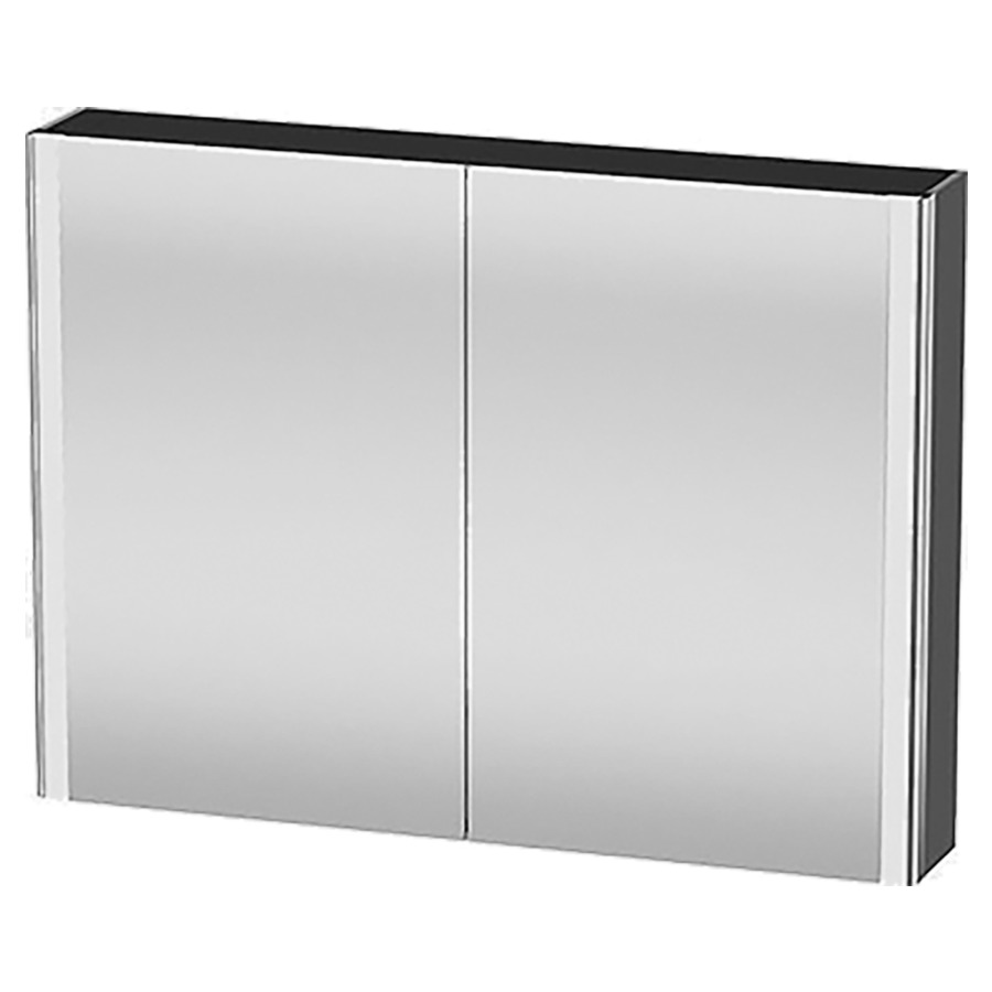 Armoire de toilette XSQUARE
100,0 x 80,0 x 15,6 cm
1 prise, 2 portes à double
miroir, 2 étagères en verre
1 étagère en bois, éclairage
de l'espace de toilette
interrupteur à capteur en bas
à droite, module LED, 3500
Kelvin, 27 W, IP44