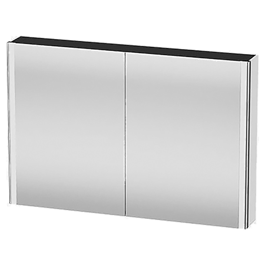 Armoire de toilette XSQUARE
120,0 x 80,0 x 15,6 cm
1 prise, 2 portes à double
miroir, 2 étagères en verre
1 étagère en bois, éclairage
de l'espace de toilette
interrupteur à capteur en bas
à droite, module LED, 3500
Kelvin, 27 W, IP44