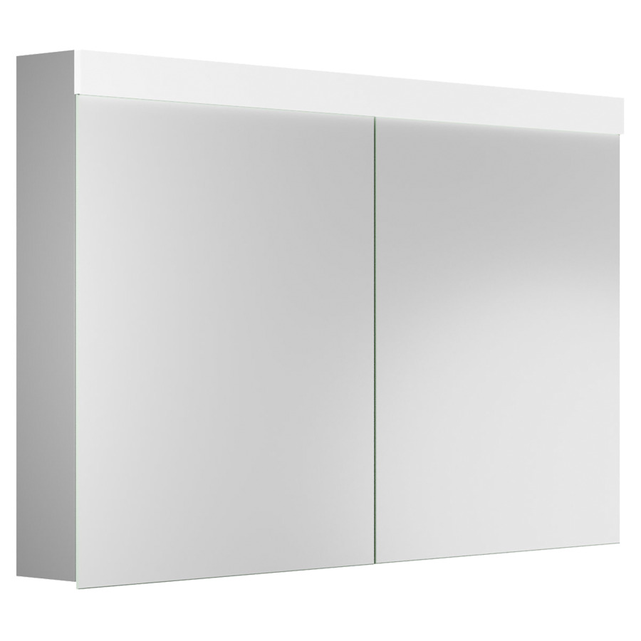 Armoire de toilette PURO LED
120 x 76,5 x 12,5 cm
profil en aluminium, prise
double en haut dans le boîte
gauche changeable, 2 portes
à double miroir (60/60)
LED en haut 21,60 W, IP24