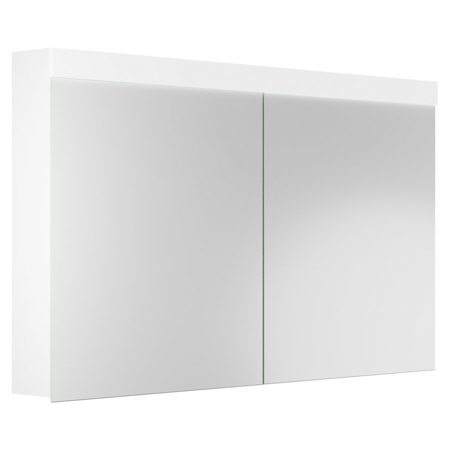 Armoire de toilette PURO LED
130 x 76,5 x 12,5 cm
profil en aluminium, prise
double en haut dans le boîte
gauche, changeable, 1 paroi
de séparation, 2 portes
à double miroir (65/65)
LED en haut 23,04 W, IP24