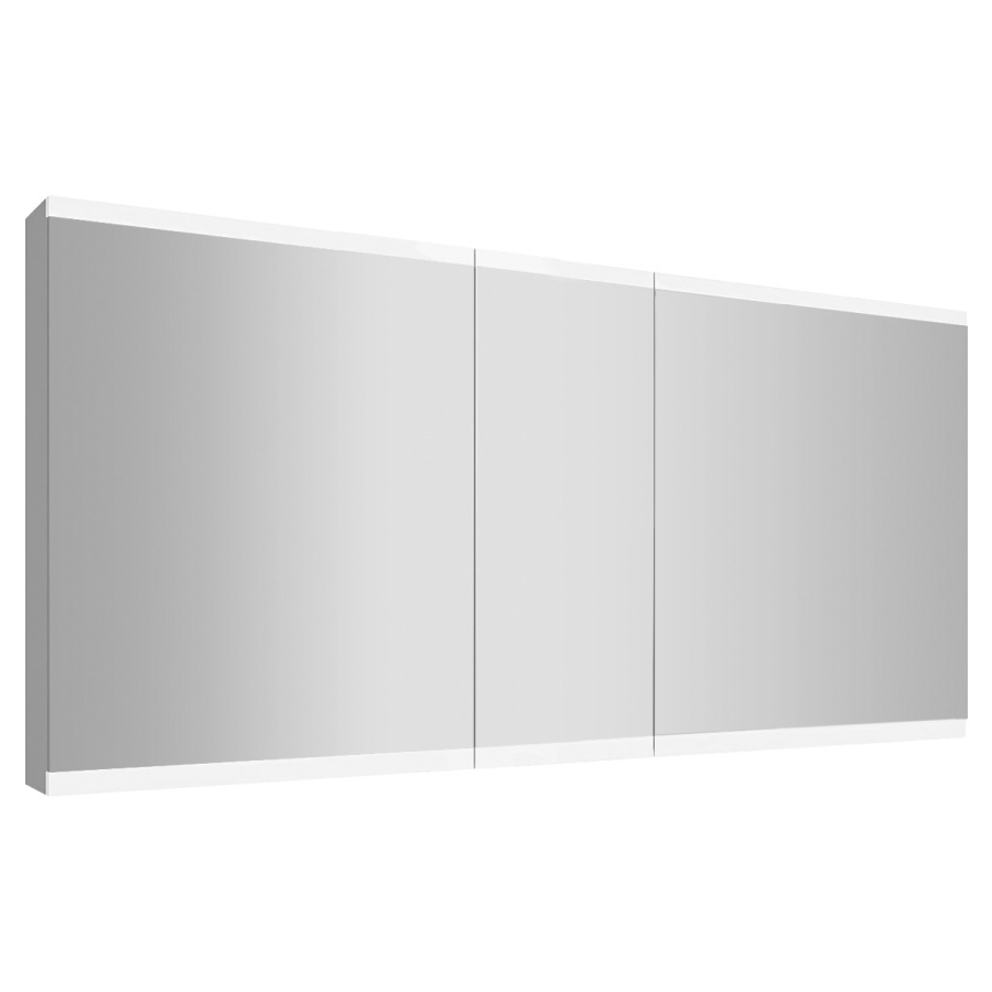 Armoire de toilette METRUM
150 x 71,7 x 13,6 cm
profil en aluminium
2 prises double à l'intérieur
en bas à droite et à gauche
3 portes à double miroir
(60/30/60)
éclairage LED 39,62 W
Tunable White 2700-6500 K
commande de l'éclairage
clavier/application
6 tablettes en verre
réglable en continu
boîte cosmétique, miroir
grossissant inclus, IP24