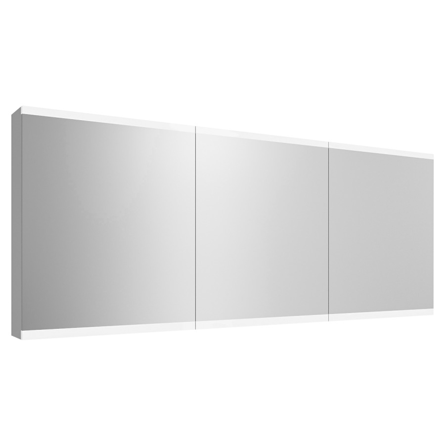 Armoire de toilette METRUM
180 x 71,7 x 13,6 cm
profil en aluminium
2 prises double à l'intérieur
en bas à droite et à gauche
3 portes à double miroir
(60/60/60)
éclairage LED 47,54 W
Tunable White 2700-6500 K
commande de l'éclairage
clavier/application
6 tablettes en verre
réglable en continu
boîte cosmétique, miroir
grossissant inclus, IP24