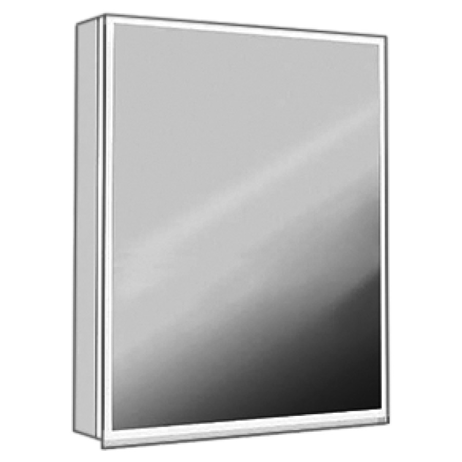 Armoire de toilette ILLUMINATO
60 x 71,5 x 12,5 cm
profil en aluminium, 1 prise
double ergonomique, montée
à l'intérieur en bas
côté opposé des charnières
sans paroi de séparation
porte à double miroir
charnières à gauche
éclairage LED réglable
IP24