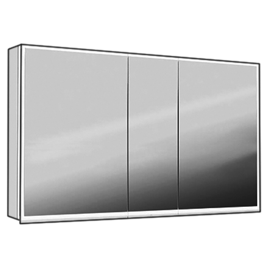 Armoire de toilette ILLUMINATO
150 x 71,5 x 12,5 cm
profil en aluminium
1 prise double ergonomique
chacun à l'intérieur
ci-dessous dans les
compartiments de droite et
de gauche, 2 parois de
séparation, 3 portes à double
miroir (60/30/60)
éclairage LED réglable
IP24