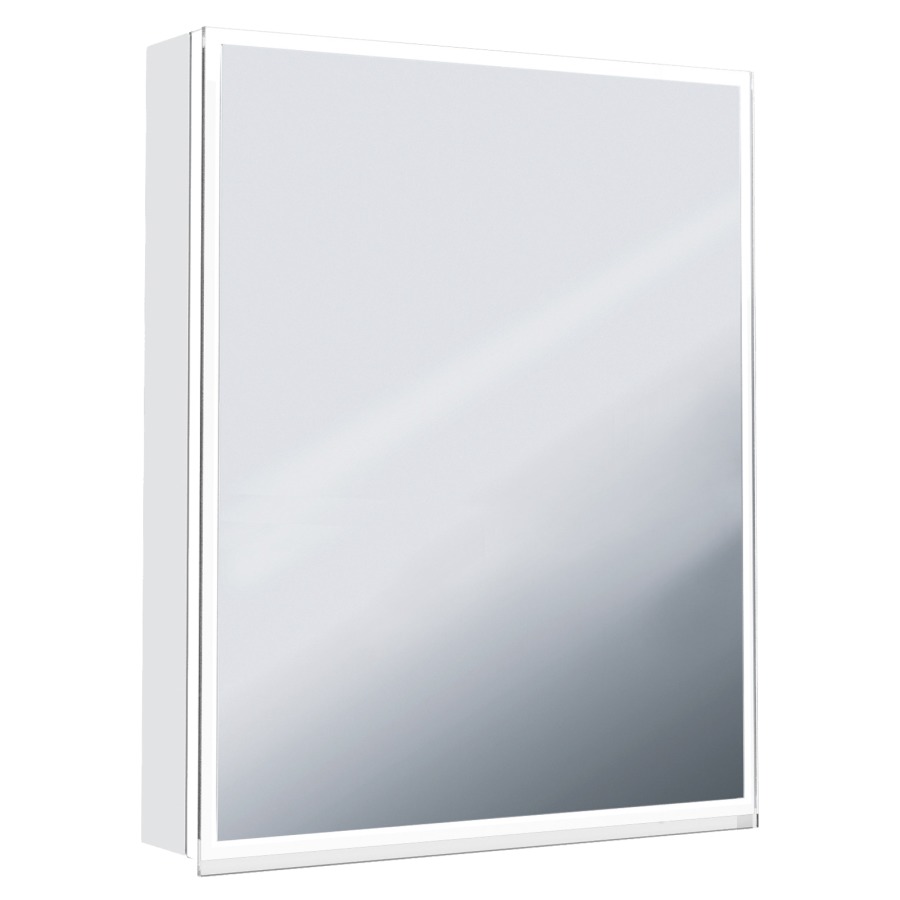 Armoire toilet. ILLUMINATO 2.0
58 x 73 x 13,2 cm
profil en aluminium, 1 prise
double à l'intérieur en bas à
gauche, porte à double miroir
charnières à droite, éclairage
du cadre par LED 23,77 W
Tunable White 2700-6500 K
commande de l'éclairage
clavier/application
2 tablettes en verre, réglable
en continu, boîte cosmétique
miroir grossissant inclus
IP24
