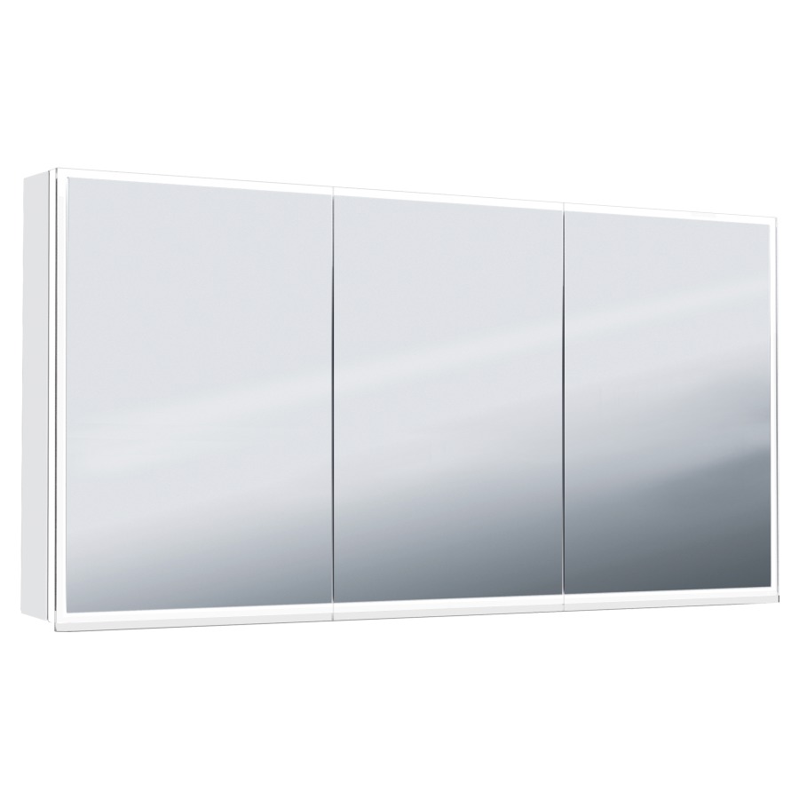 Armoire toilet. ILLUMINATO 2.0
178 x 73 x 13,2 cm
profil en aluminium
2 prises double à l'intérieur
en bas, 3 portes à double
miroir (59/60/59), éclairage
du cadre par LED 46,59 W
Tunable White 2700-6500 K
commande de l'éclairage
clavier/application
6 tablettes en verre, réglable
en continu, boîte cosmétique
miroir grossissant inclus
IP24