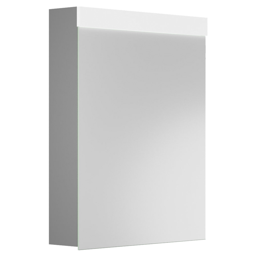 Armoire de toilette PURO 2.0
60 x 75,3 x 14,1 cm
profil en aluminium
1 prise double à l'intérieur
en bas à gauche, porte à
double miroir charnières à
droite, éclairage LED direct
en haut 10,08 W, éclairage LED
indirect en bas 7,26 W
Tunable White 2700-6500 K
commande de l'éclairage
clavier, 2 tablettes en verre
transparent, réglable en
continu, IP24