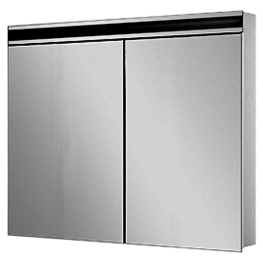 Armoire de toilette AVANCE NEW
LED, 80 x 75,8 x 12,5 cm
profil en aluminium, 2 prises
doubles en bas, 2 portes
à doubles miroir (40/40)
avec éclairage LED, IP24
réglable (Dali)
