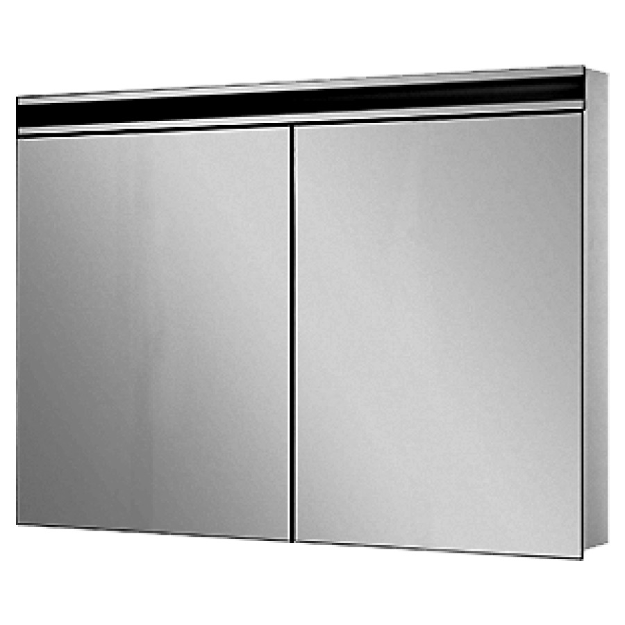 Armoire de toilette AVANCE NEW
LED, 100 x 75,8 x 12,5 cm
profil en aluminium, 2 prises
doubles en bas, 2 portes
à doubles miroir (50/50)
avec éclairage LED, IP24
réglable (Dali)