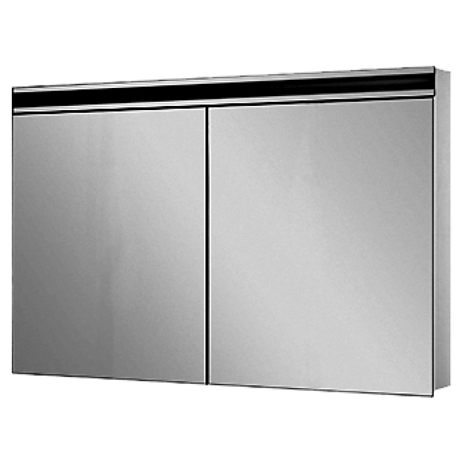 Armoire de toilette AVANCE NEW
LED, 120 x 75,8 x 12,5 cm
profil en aluminium, 2 prises
doubles en bas, 2 portes
à doubles miroir (60/60)
avec éclairage LED, IP24
réglable (Dali)