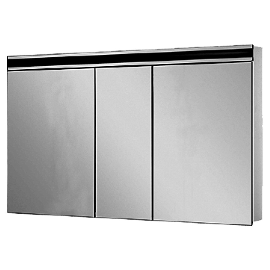 Armoire de toilette AVANCE NEW
LED, 130 x 75,8 x 12,5 cm
profil en aluminium, 2 prises
doubles en bas, 3 portes
à doubles miroir (50/30/50)
avec éclairage LED, IP24
réglable (Dali)