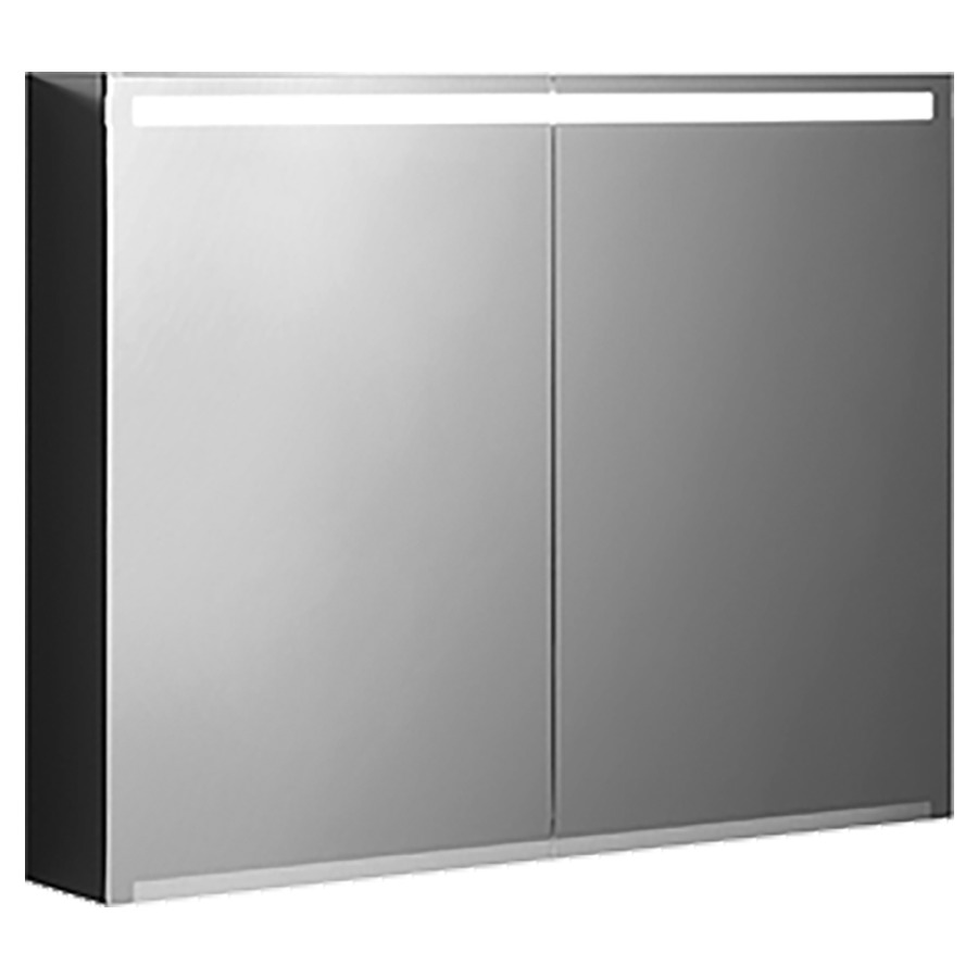 Armoire de toilette OPTION
90,0 x 70,0 x 15,0 cm
2 portes à double miroir
1 prise, éclairage LED direct
11,05 W, 1445 lm, éclairage
LED indirect 4 W, 560 lm
interrupteur à capteur, IP44