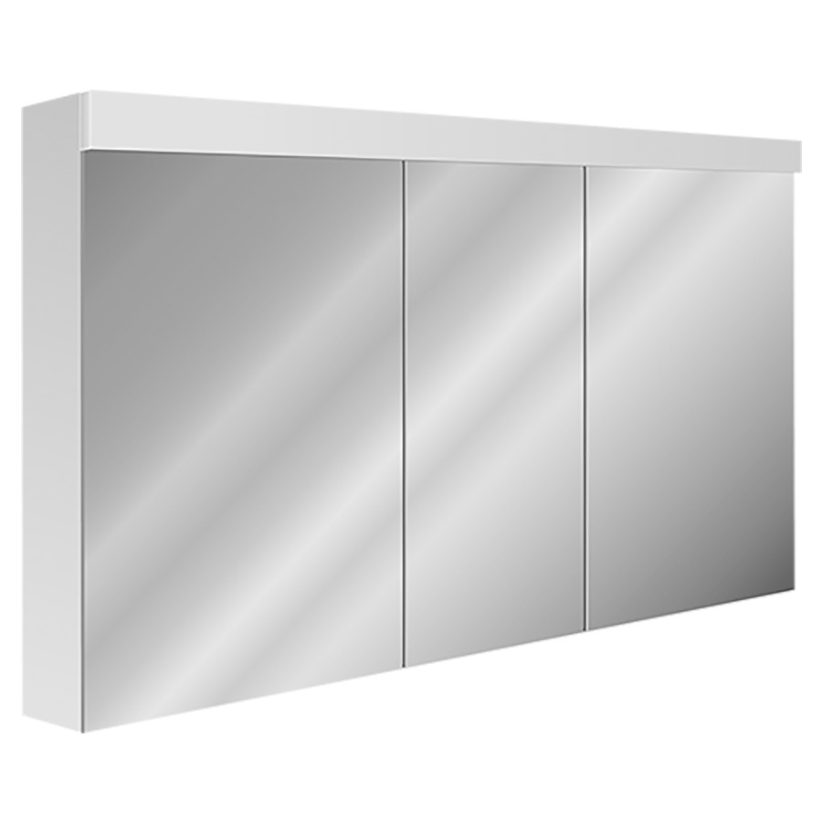 Armoire de toilette AVONA NOVO
130 x 71,2 x 13,4/14,2 cm
profil en aluminium
3 portes à double miroir
50/30/50, porte centrale
charnières à gauche
2 prises double en haut
LED 34 W, Lumen en haut 4125
IP24