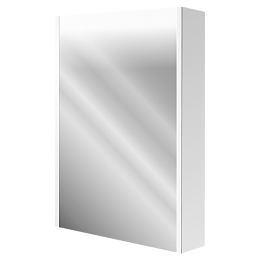 Armoire de toilette FOCUS
Tunable White
50 x 76 x 13 cm
profil en aluminium
1 porte à double miroir
charnières à droite, 1 prise
double en bas à gauche
système breveté à deux
interrupteurs avec commande
rotative et lumière de
maquillage SIDLER, LED 43 W
en bas 2 W, Lumen 5205, Lumen
en bas 226, IP24