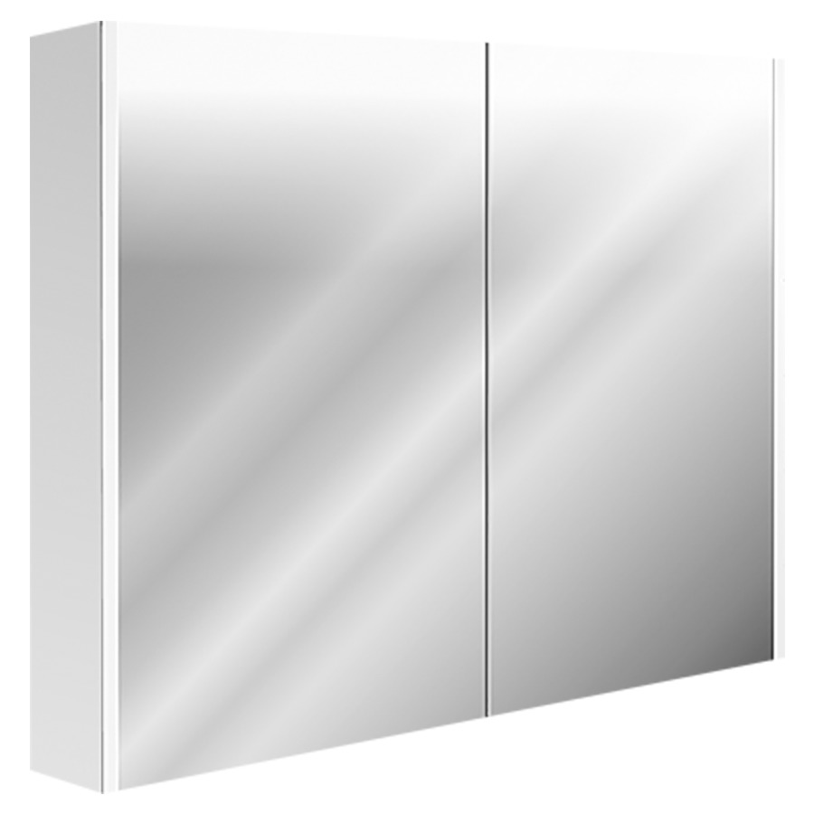 Armoire de toilette FOCUS
Tunable White
90 x 76 x 13 cm
profil en aluminium
2 portes à double miroir
2 prises double en bas
tablettes en verre sur toute
la longueur, système breveté à
deux interrupteurs avec
commande rotative et lumière
de maquillage SIDLER, LED 52 W
en bas 4 W, Lumen 6281, Lumen
en bas 430, IP24