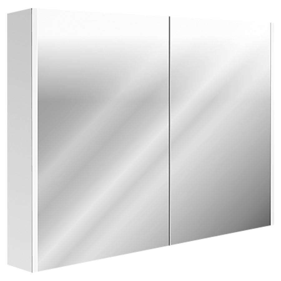 Armoire de toilette FOCUS
Tunable White
100 x 76 x 13 cm
profil en aluminium
2 portes à double miroir
2 prises double en bas
système breveté à deux
interrupteurs avec commande
rotative et lumière de
maquillage SIDLER, LED 55 W
en bas 4 W, Lumen 6550, Lumen
en bas 481, IP24