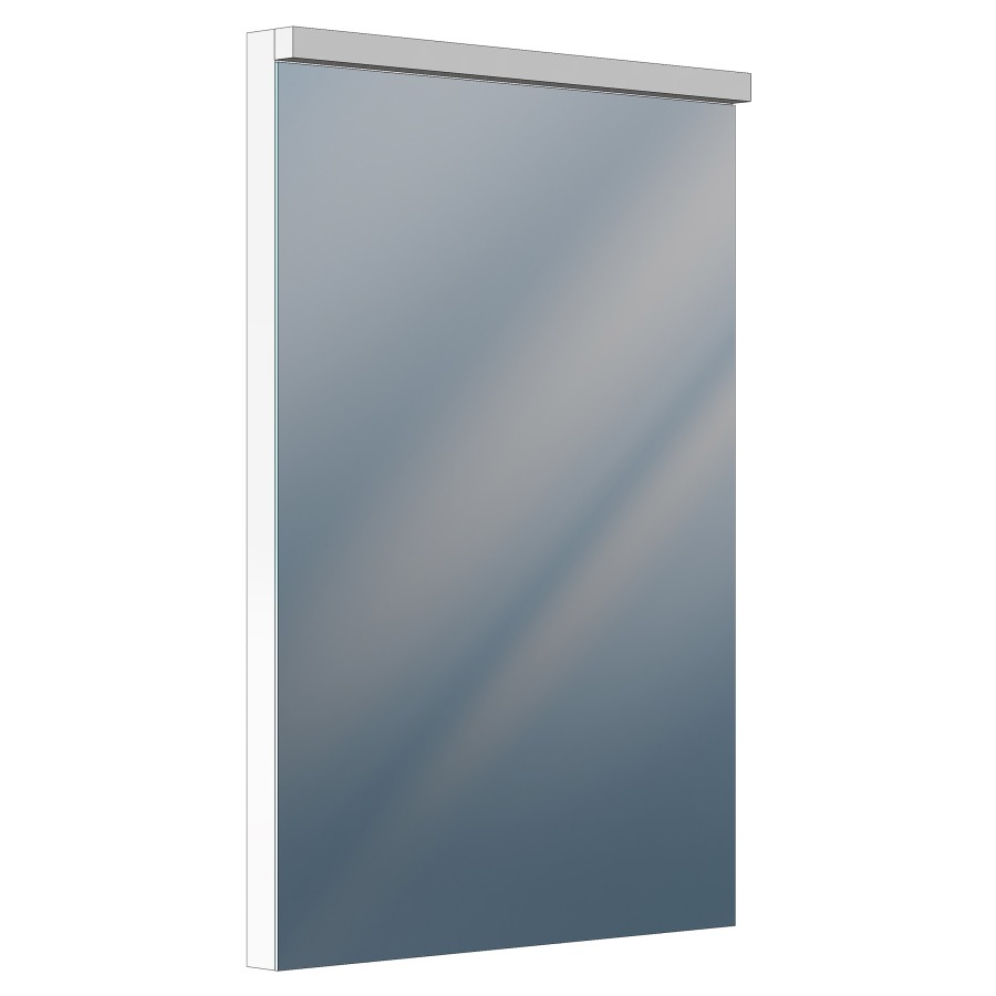 Miroir lumineux XAMO
50 x 76 x 4/6,3 cm
profil en aluminium
éclairage LED direct
en haut 12 W, dimmable
Lumen en haut 1485, IP24