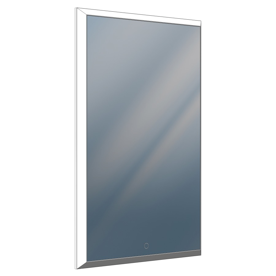 Miroir lumineux QUADRO
59,5 x 91,5 x 5 cm
profil en aluminium
éclairage LED direct 49 W
entourante, dimmable
commutable latéralement et en
haut, Lumen 5746, IP24