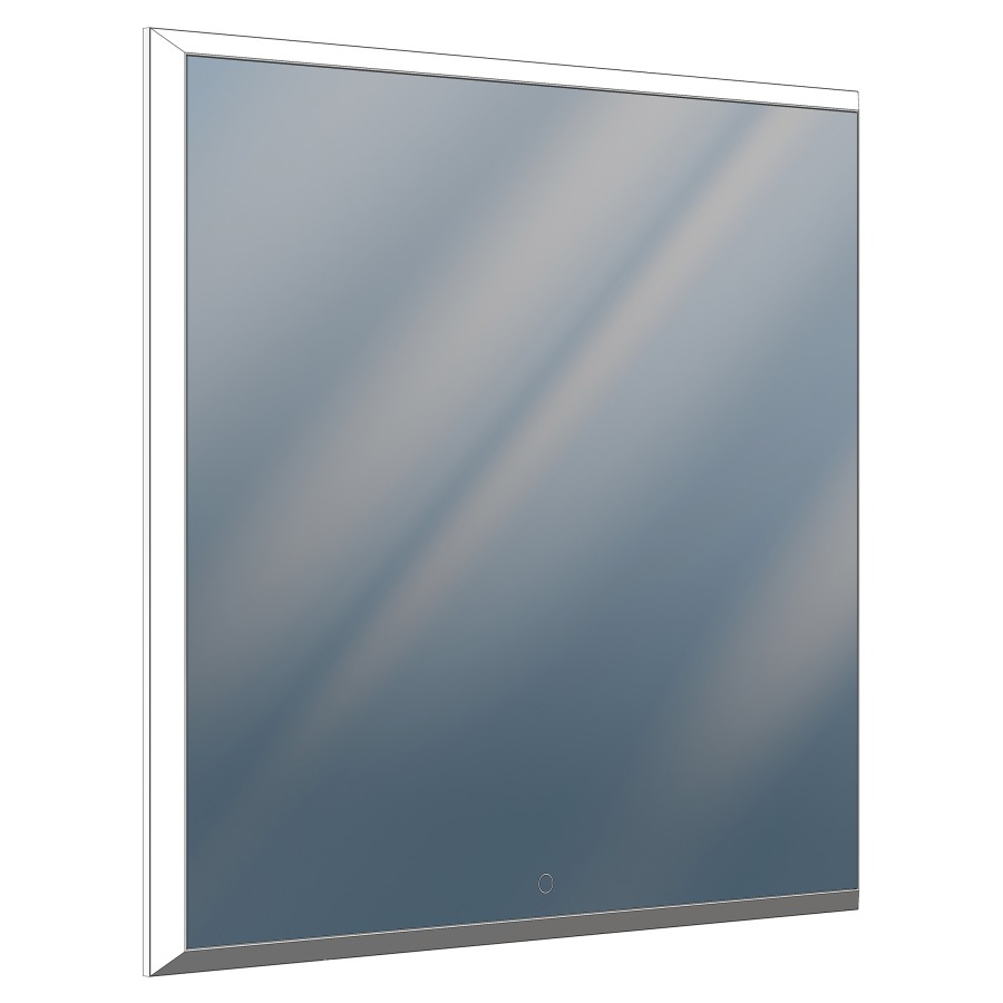 Miroir lumineux QUADRO
100 x 91,5 x 5 cm
profil en aluminium
éclairage LED direct 63 W
entourante, dimmable
commutable latéralement et en
haut, Lumen 7366, IP24