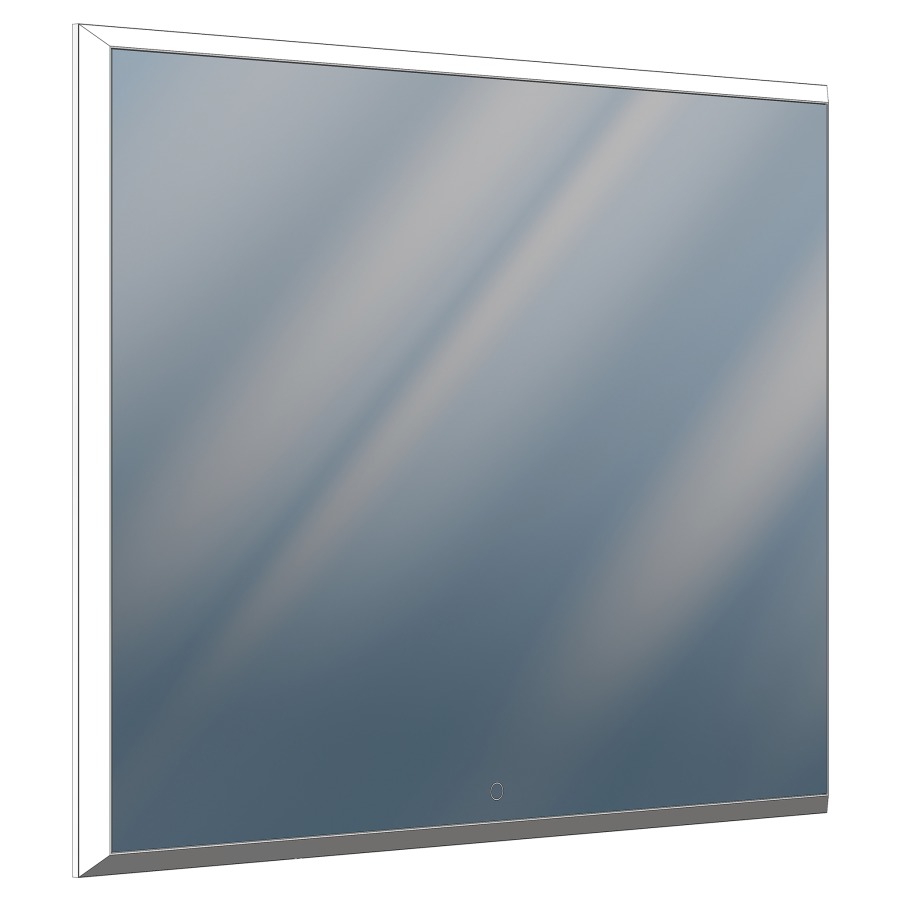 Miroir lumineux QUADRO
120 x 91,5 x 5 cm
profil en aluminium
éclairage LED direct 69 W
entourante, dimmable
commutable latéralement et en
haut, Lumen 8166, IP24
