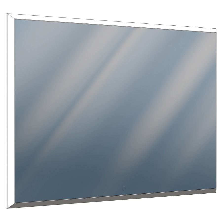 Miroir lumineux QUADRO
150 x 91,5 x 5 cm
profil en aluminium
éclairage LED direct 79 W
entourante, dimmable
commutable latéralement et en
haut, Lumen 9366, IP24