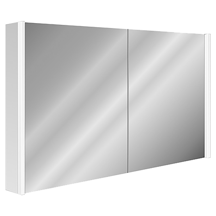 Armoire de toilette LUMARA NOVO
120 x 78 x 13/14.1 cm
Profilé en aluminium
2&nbsp;portes à double miroir (60/60)
éclairage LED vertical et en bas, 40/5 Watt
dimmable, 4 rayons en verre réglables
2 prises doubles en bas
1 miroir cosmétique et 1 cassette de beauté
Classe d’énergie E, IP24
