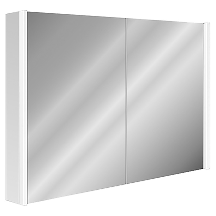 Armoire de toilette LUMARA
NOVO Tunable White
90 x 78 x 13/14,1 cm
profil en aluminium
2 portes à double miroir
2 prises double en bas
tablettes en verre sur toute
la longueur, système breveté à
deux interrupteurs avec
commande rotative avec SIDLER
Switch avec Tunable White, LED
33 W, en bas 4 W, Lumen
latéral 4008, Lumen en bas 430
IP24