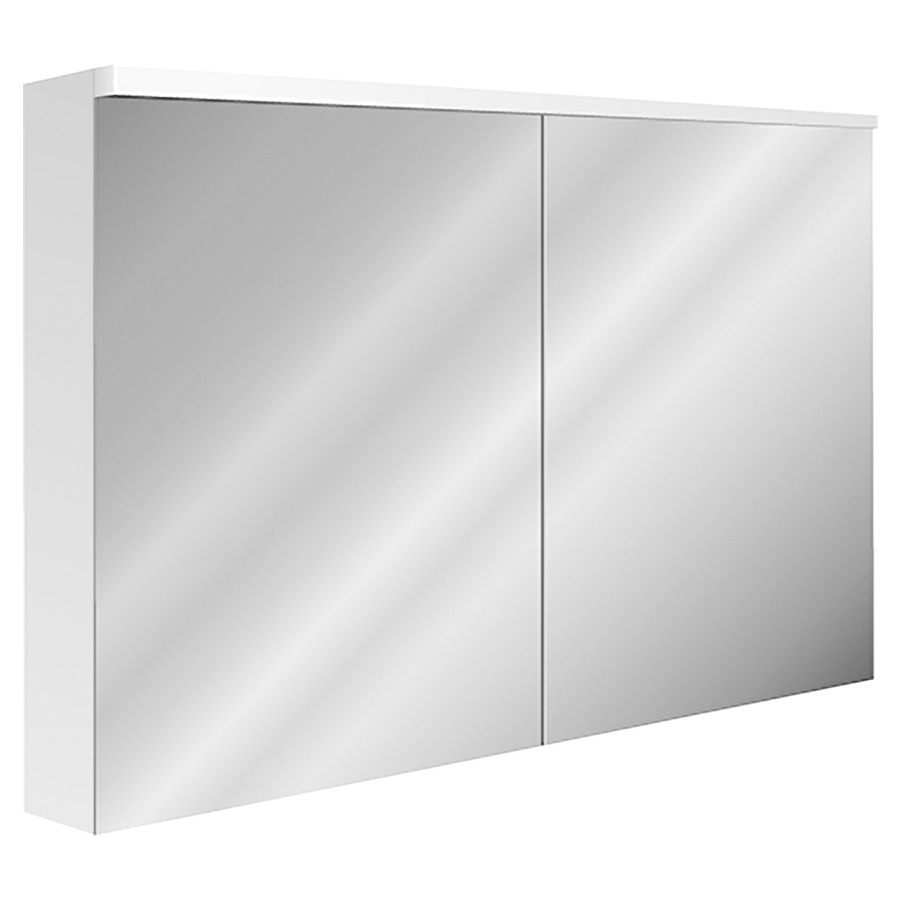 Armoire de toilette XAMO AP
120 x 76 x 13/14,5 cm
profil en aluminium, 2 prises
double en bas, 2 portes
à double miroir, éclairage en
haut LED 31 W, 3795 Lumen
dimmable, capteur dans
l'armoire, reproduction en
couleur CRI 90, IP24