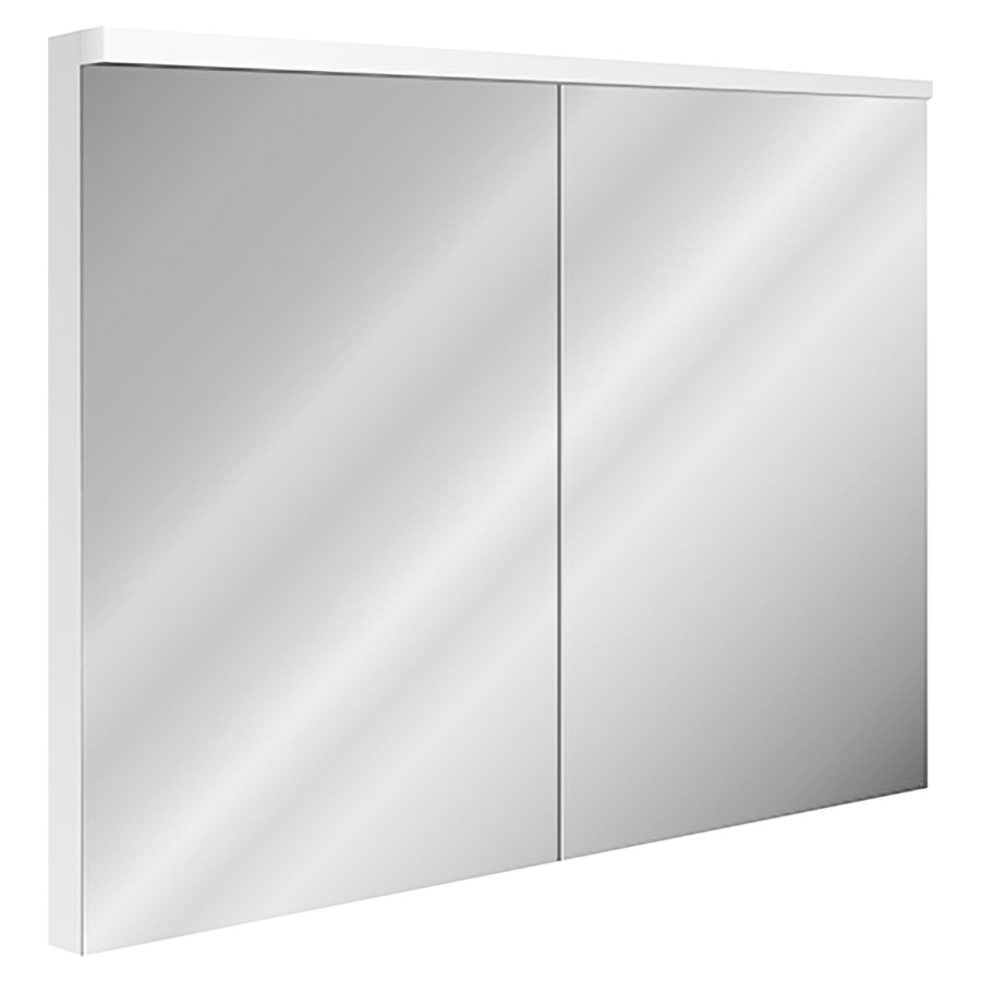 Armoire de toilette XAMO UP
100 x 76 x 13/14,5 cm
profil en aluminium, 2 prises
double en bas, 2 portes
à double miroir, éclairage en
haut LED 26 W, 1335 Lumen
dimmable, capteur dans
l'armoire, reproduction en
couleur CRI 90, IP24