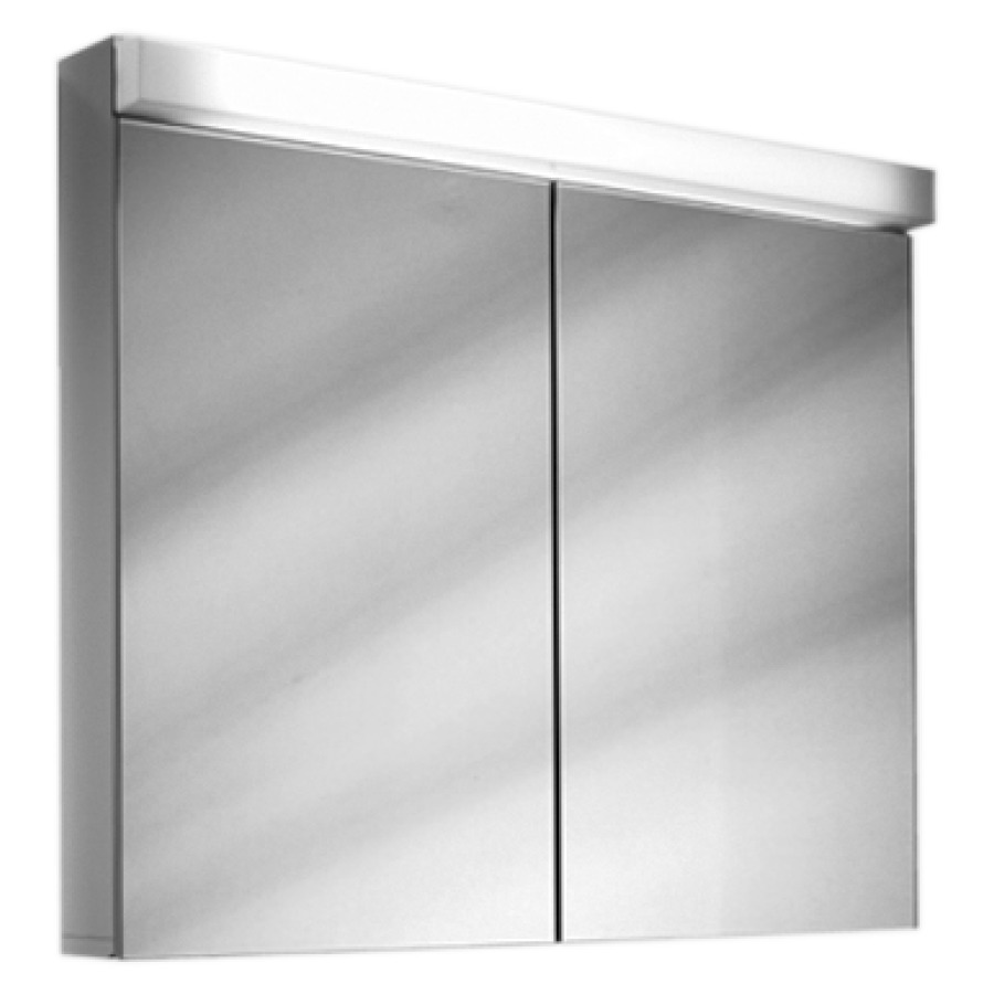 Armoire de toilette Schneider LOW Line LED
profil en aluminium
79.5 x 75.6 x 12/15,5 cm
prise double en haut à droite
ou à gauche, 2 portes à double
miroir, éclairage LED direct
en haut 13 W, 4000 K, IP44