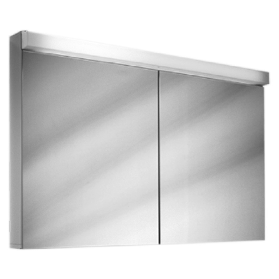 Armoire de toilette Schneider LOW Line LED
profil en aluminium
99.5 x 75.6 x 12/15,5 cm
prise double en haut à droite
ou à gauche, 2 portes à double
miroir, éclairage LED direct
en haut 15 W, 4000 K, IP44