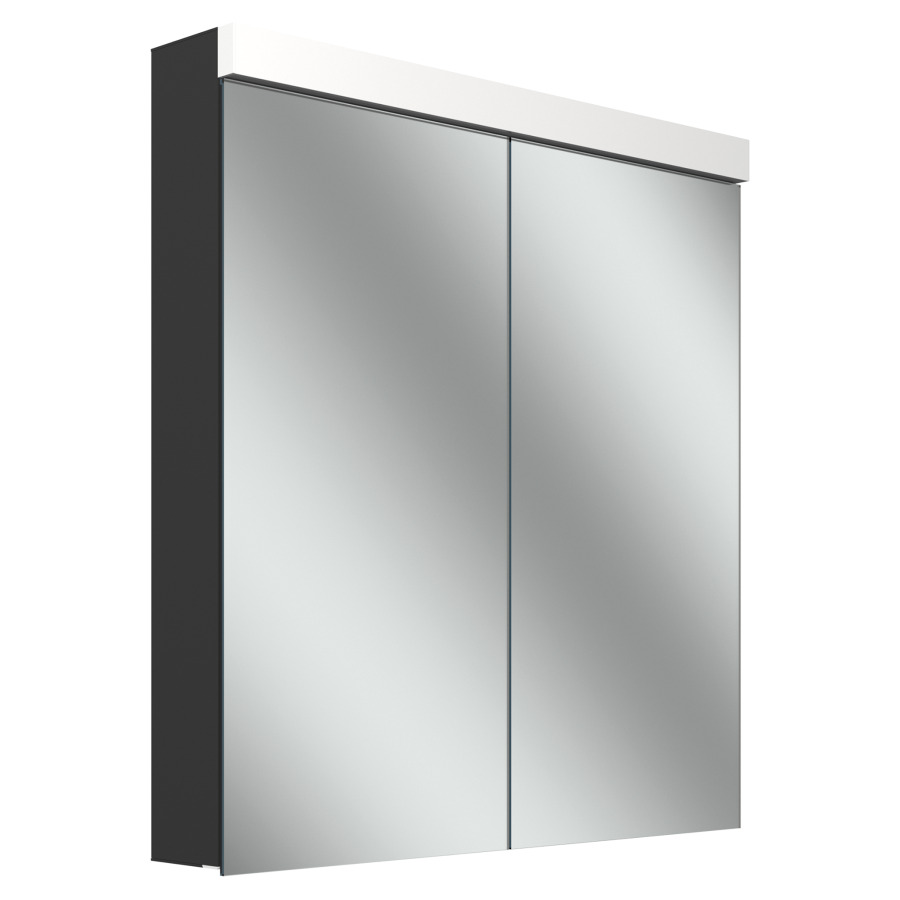 Armoire de toilette Schneider LOW plus LED
profil en aluminium
69.5 x 74.7 x 12/13.3 cm
pour montage AP ou UP
prises double en bas à gauche
et droite sur le profil
latéral, 2 portes à double
miroir, éclairage LED direct
en haut, éclairage LED
indirect en bas 17/11 W
dessus et dessous, séparément
commutable et dimmable, IP44